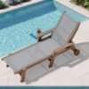 Textilene Outdoor Chaise Lounge Chair – Brown